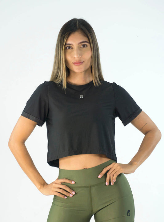 DRY-FIT W BLACK CROP TOP