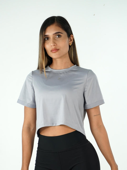 DRY-FIT W GREY CROP TOP