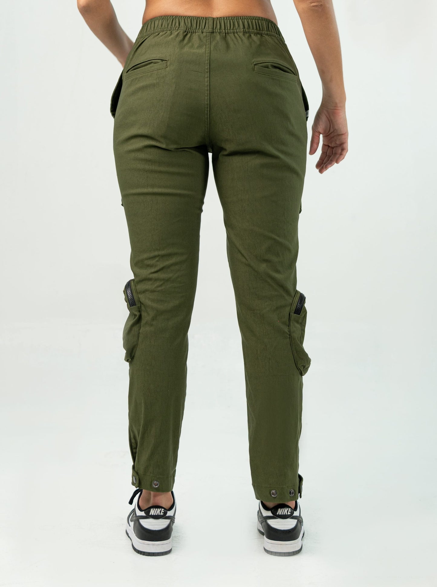 MILITARY GREEN 'BE' CARGO UTILITY PANTS