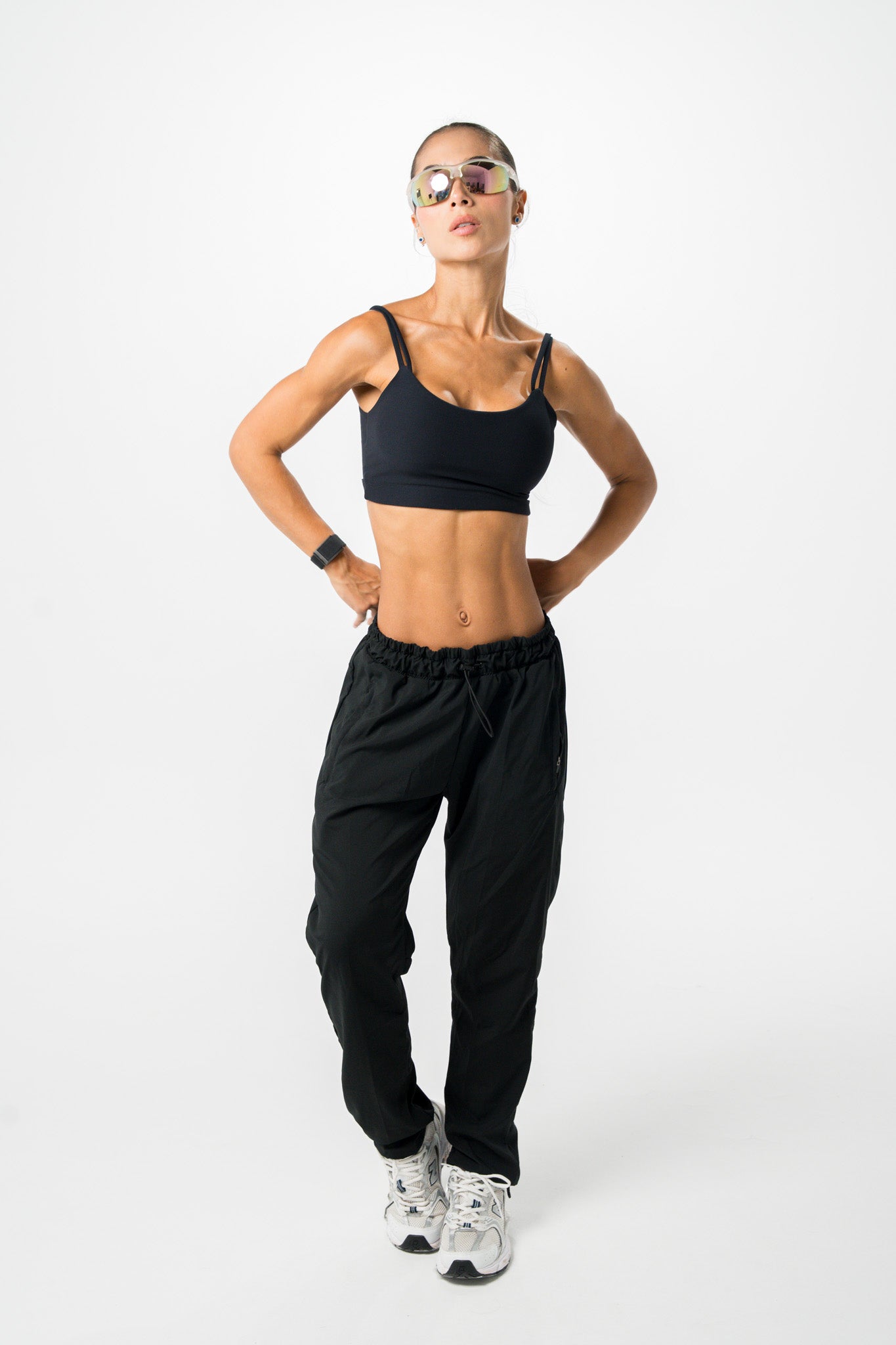Jogger Casual Logo 3D Negro Mujer
