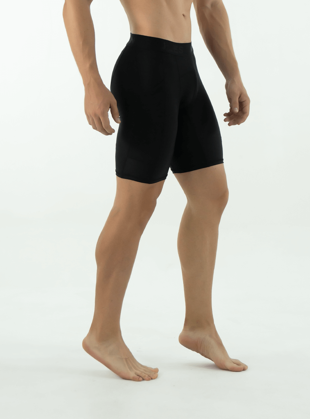 Black compression shorts with pocket
