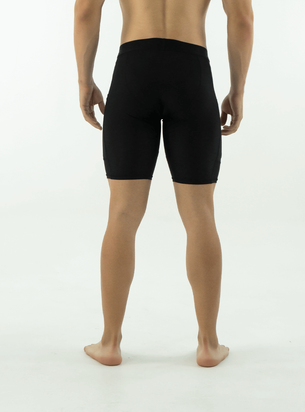 Black compression shorts with pocket