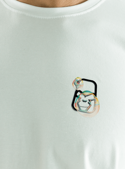 DRY-FIT  'TRUST YOUR DOPAMINE' PRINTED  WHITE T-SHIRT