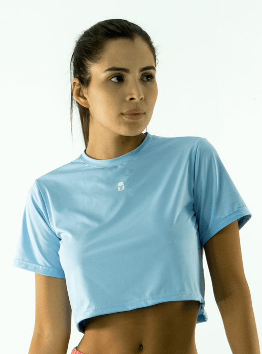 DRY-FIT W LIGHT BLUE CROP TOP