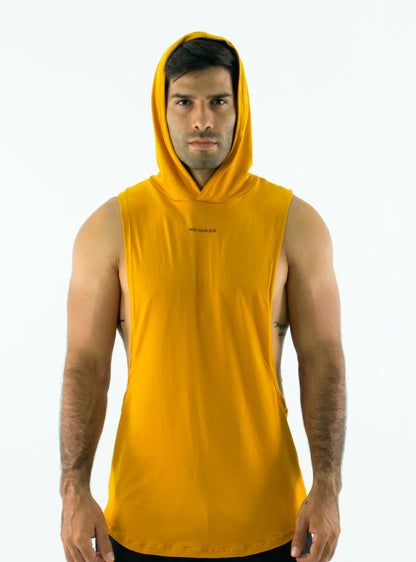 CAMISETA HODDIE MUSCLE MOSTAZA