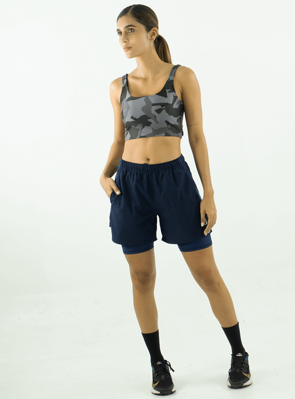 Short Running Azul Oscuro Unisex
